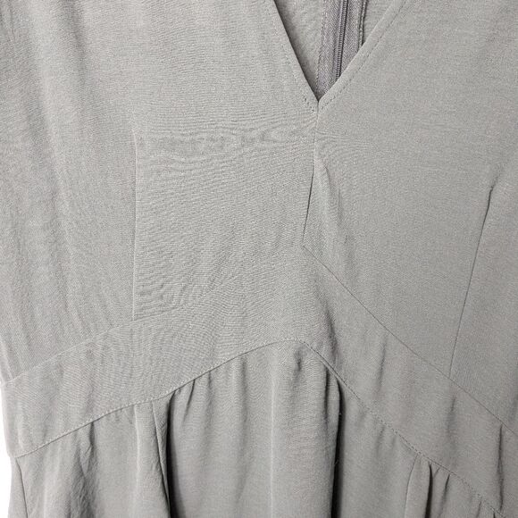 1. State Olive  V-Neck Puff Short Sleeve Fit &Flare Dress L - Picture 7 of 12